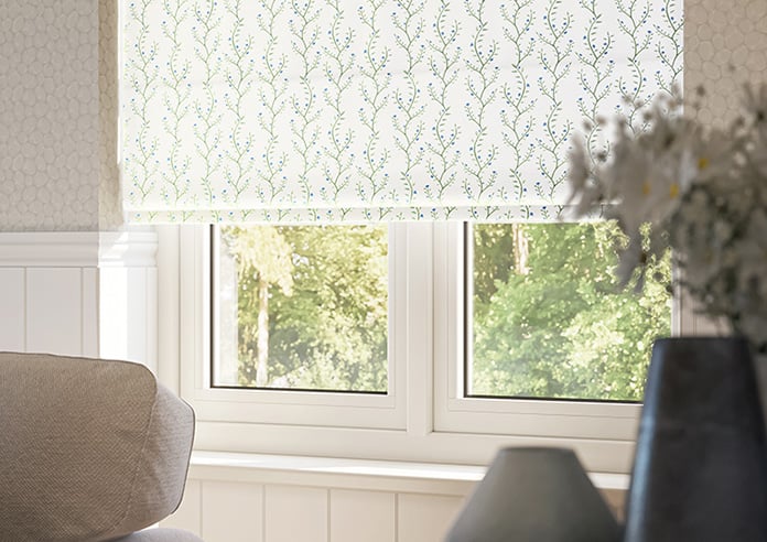 Boughton Faux Silk, Blue - Motorised Roman Blind - Image 5